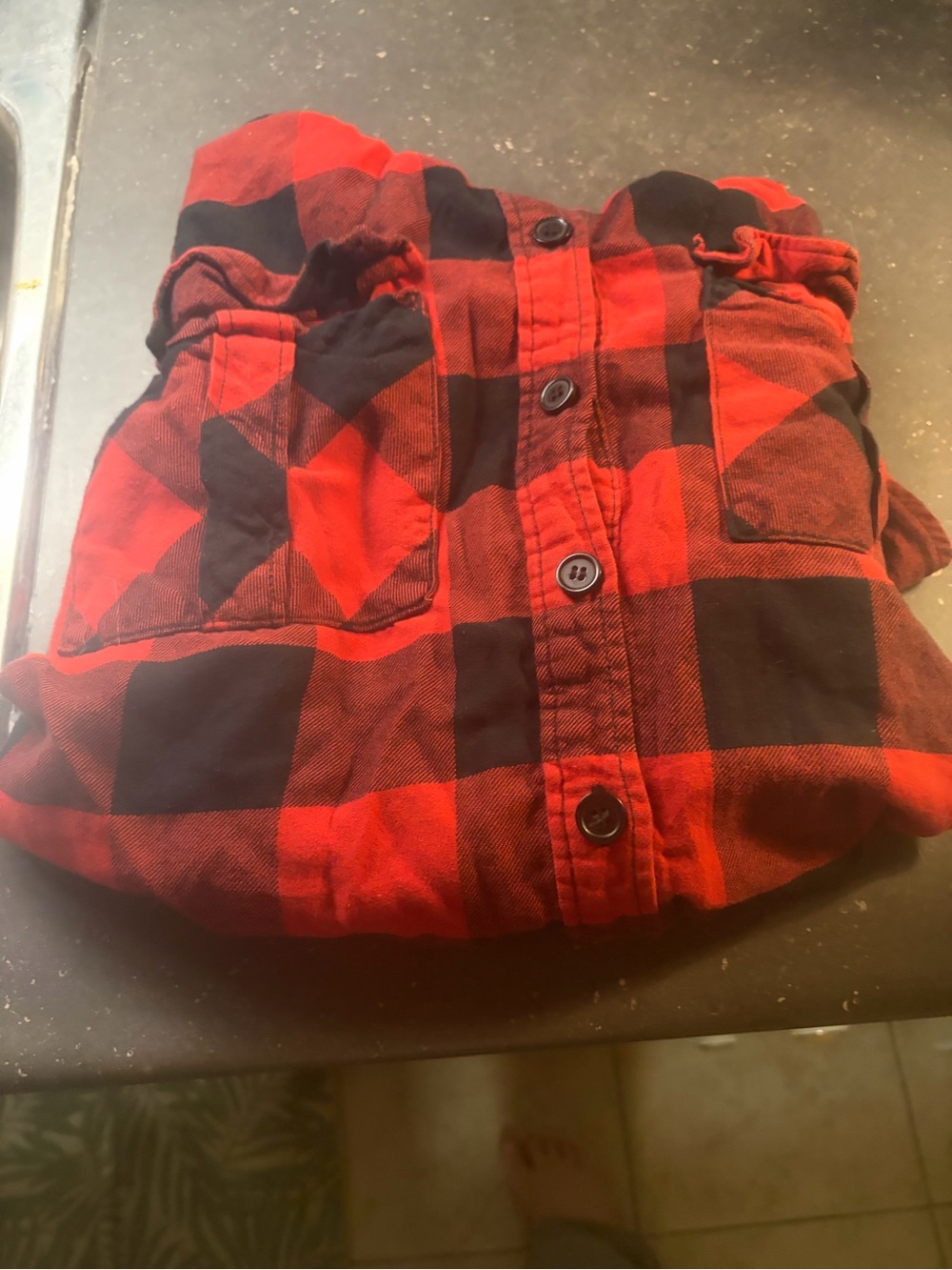 Divided Red & Black Plaid Button-Down Shirt